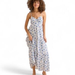 Altar'd State Women’s Corset Maxi Tie Back Floral Dress With Pockets Size XS